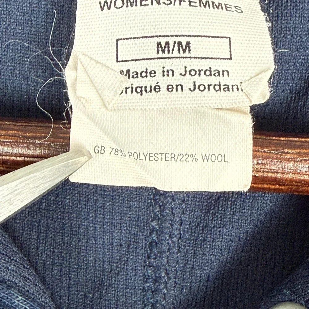 The North Face Wool Blend Pullover Womens M Blue Floral‎ 1/4 Snap Lightweight - Picture 5 of 9